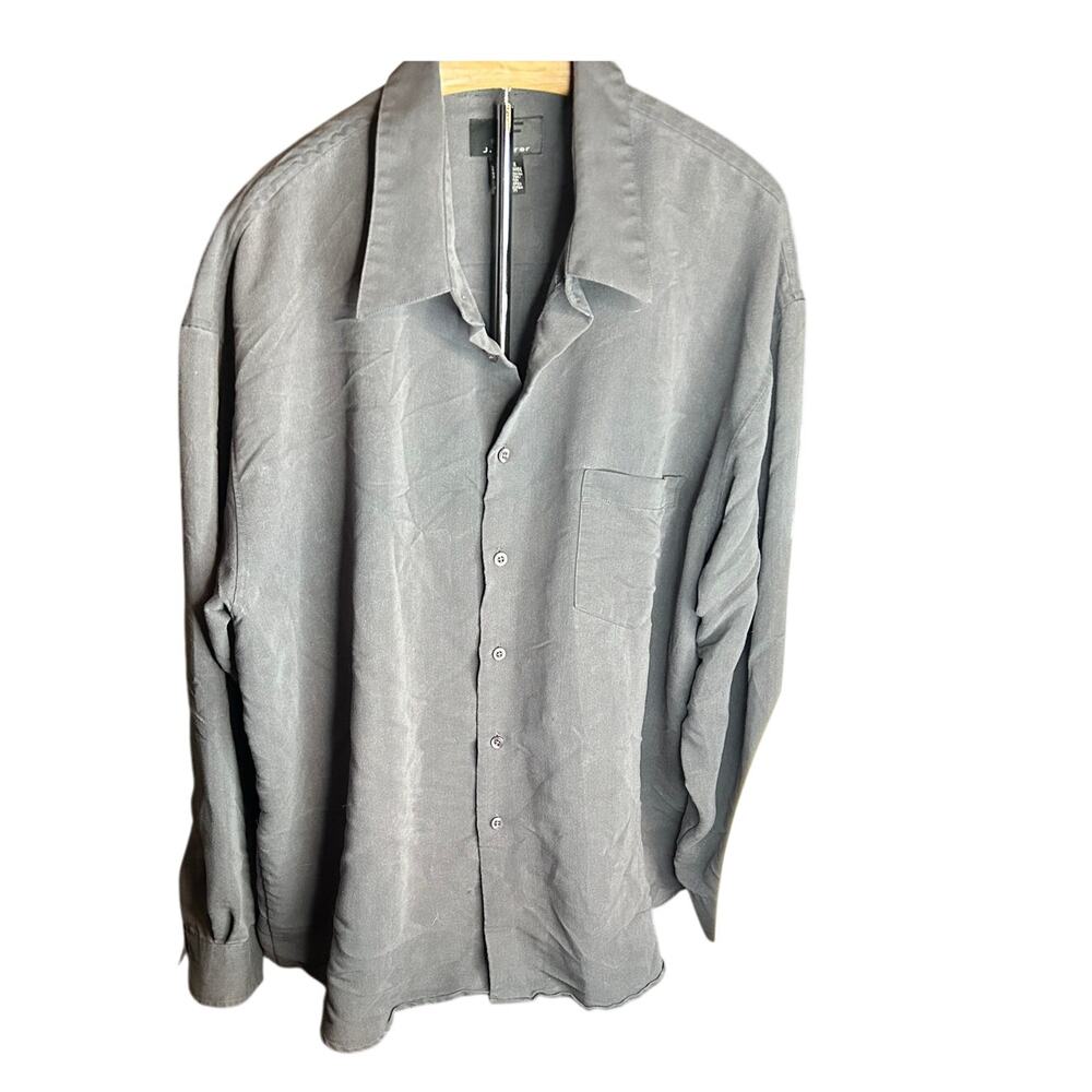 J. Ferrar Gray button down long sleeve dress shirt mens size xxl